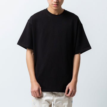 BLANK ESSENTIAL TEE (BLACK) - Heavyweight Oversized (280GSM) - REXAGON