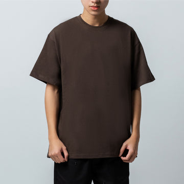 BLANK ESSENTIAL TEE (BROWN) - Heavyweight Oversized (280GSM) - REXAGON