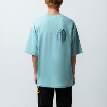 REXAGON DAY BY DAY LOGO EMBRORIDERY TEE - BLUE - REXAGON