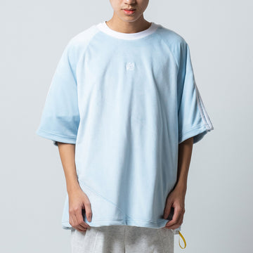 Rexagon Velvet Oversized Tee - Baby Blue - REXAGON