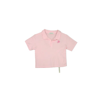 Waffle Crop Polo - Peach