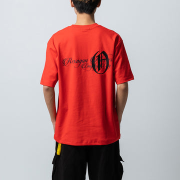 REXAGON DAY BY DAY LOGO EMBRORIDERY TEE - RED - REXAGON