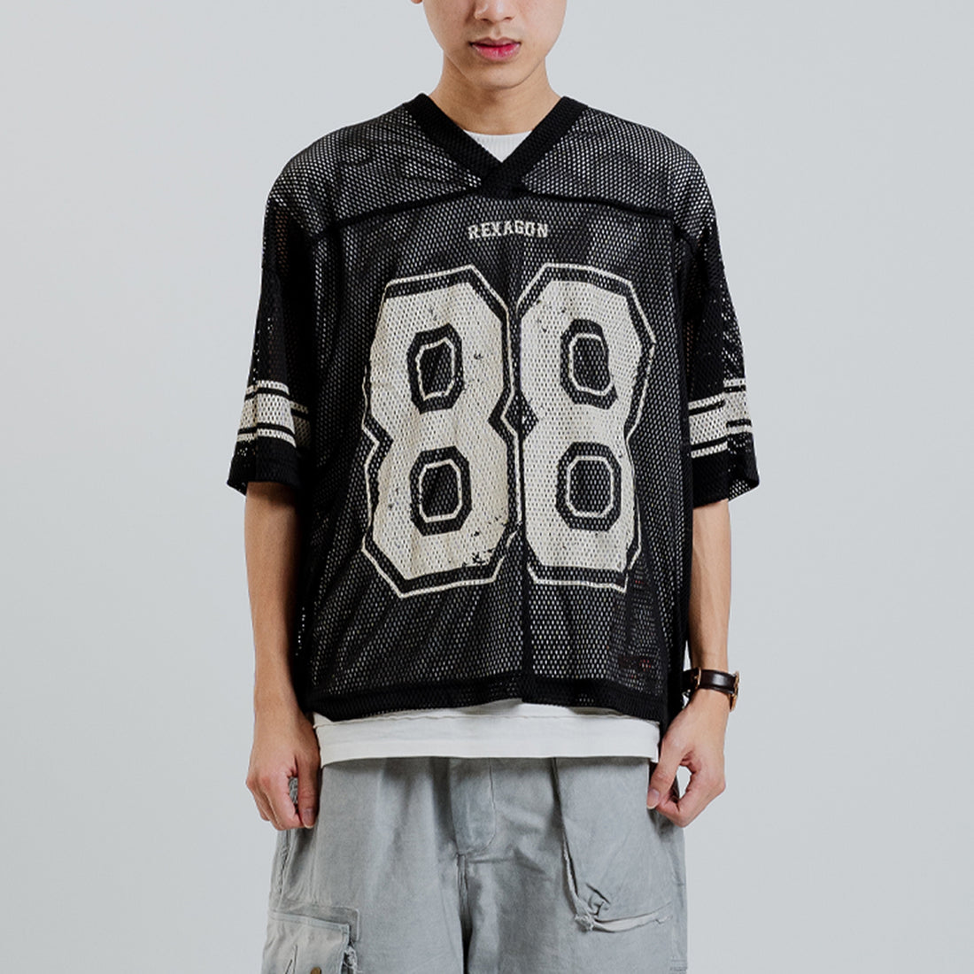 Mesh Baseball Jersey - Black