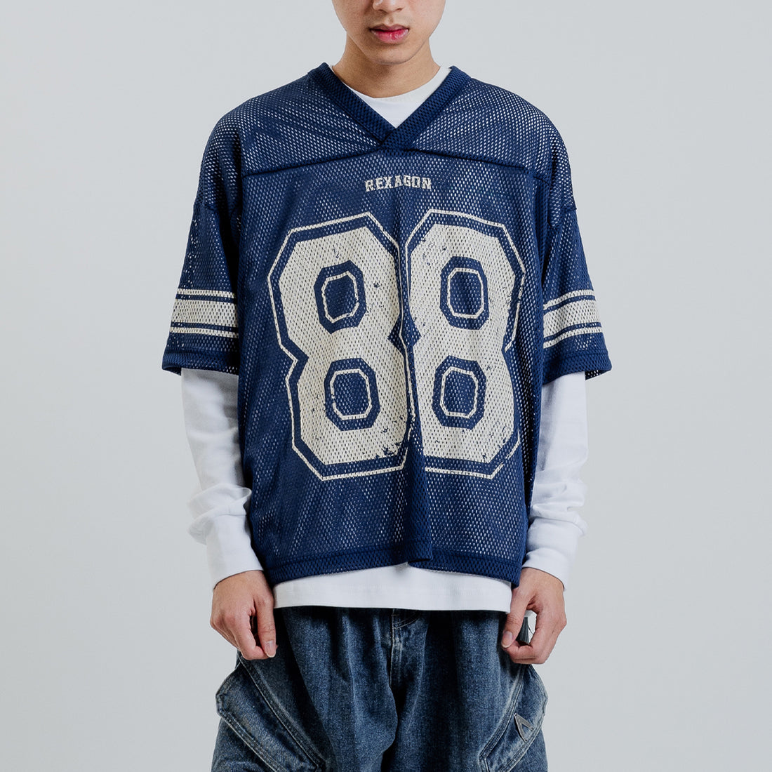 Mesh Baseball Jersey - Blue