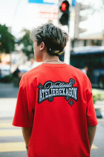 REXAGON ATELIER EMBROIDERY LOGO TEE - RED - REXAGON