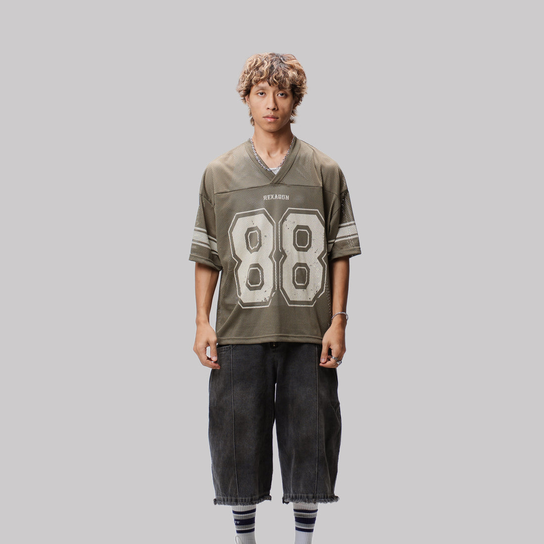 Mesh Baseball Jersey - Olive Green