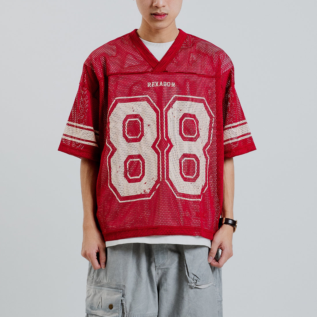 Mesh Baseball Jersey - Red