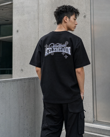 REXAGON ATELIER EMBROIDERY LOGO TEE - BLK