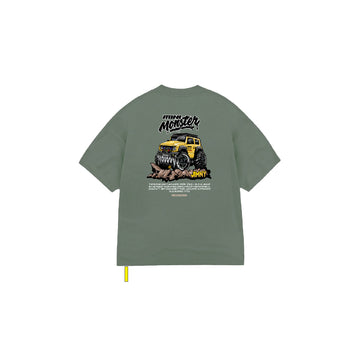 Jimny Mini Monster Car Tee - Moss Green