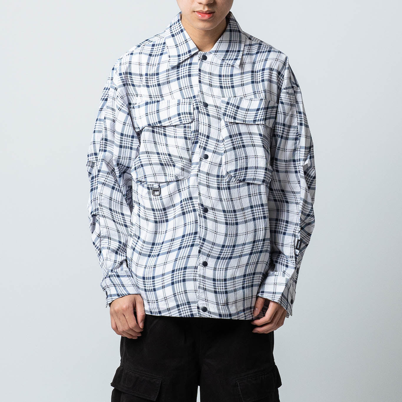 Wave Long Shirt - White/Blue