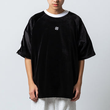 Rexagon Velvet Oversized Tee - Black