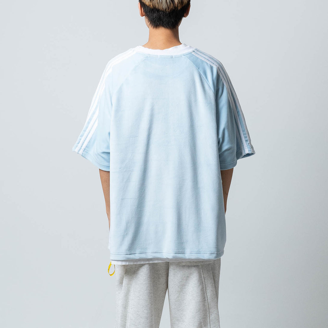 Rexagon Velvet Oversized Tee - Baby Blue - REXAGON