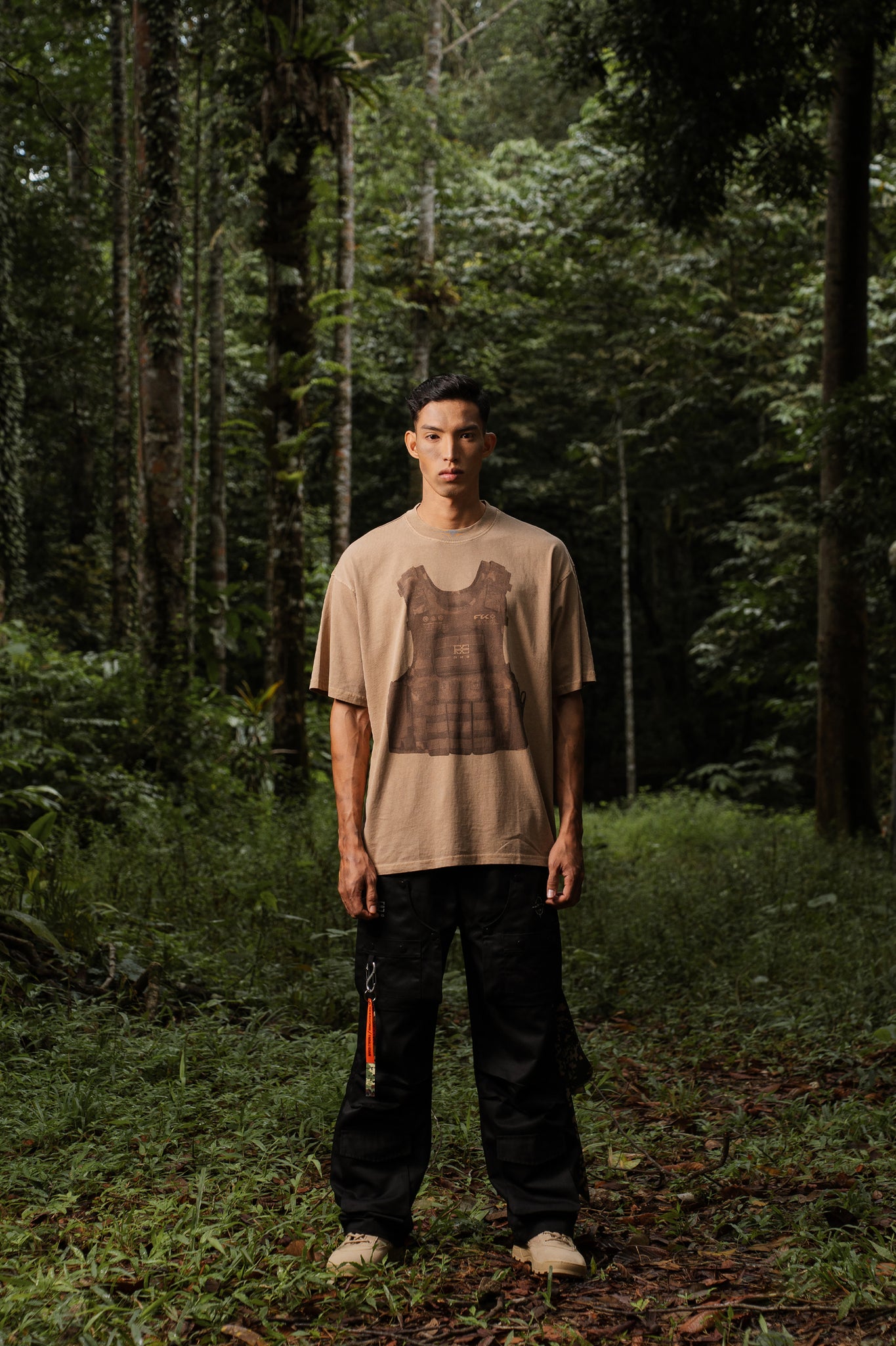 REXAGON x FARALI KHAN Body Armor Washed Tee - Sand