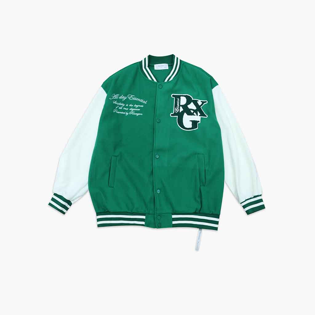 365 All Day Varsity Jacket - Forest Green