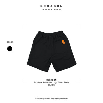 REXAGON Rainbow Reflective Logo Short Pants [BLACK]