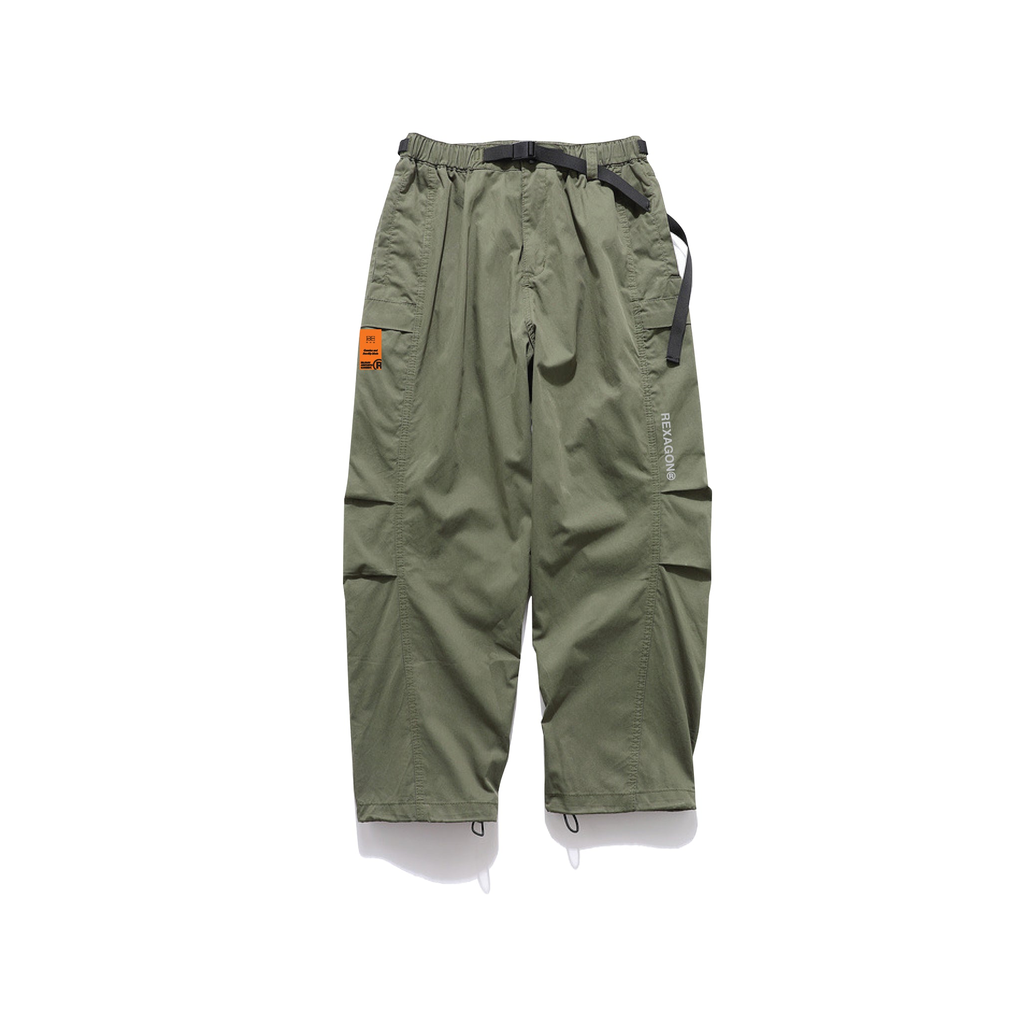 Wide Fit Parachute Pants - Olive Green