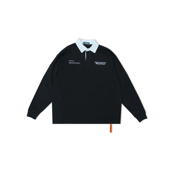 365 All Day Essential Rugby Polo Tee - Black